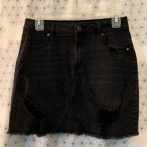 Wild Fable Distressed Black Denim Skirt